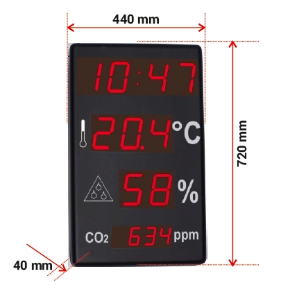 Reloj termohigrómetro y medidor de CO2