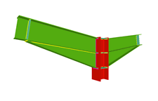 Unin de pilar con dos dinteles empotrados con cartelas