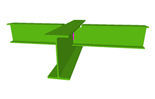 Unin de dos vigas articuladas a otra