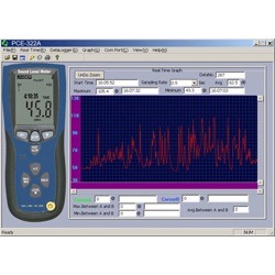 Con el software del sonometro puede transmitir los valores de una medición a través de la interfaz a un PC.
