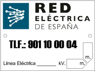 Placa identificativa (120x90x1mm) para hito SH250