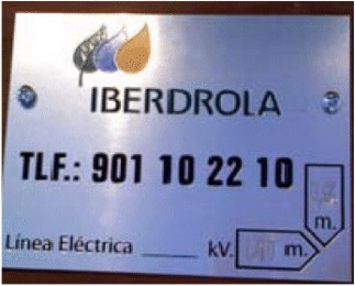 Placa identificativa (120x90x1mm) para hito SH250